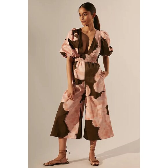 Hutch Pants - Hutch Pink Brown Jumpsuit Anthropologie size small NWT